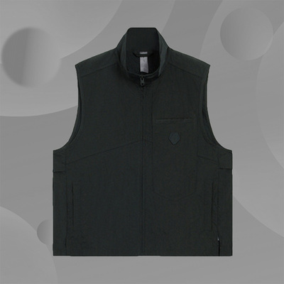 正品李宁X成龙功夫系列男子运动休闲时尚潮立领马甲外套AMDS027