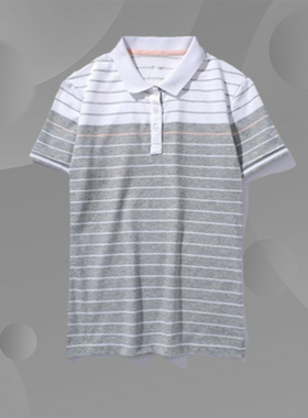 李宁短袖POLO衫女新款运动时尚系列休闲翻领条纹拼接T恤APLP024