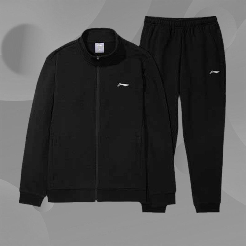 正品李宁20冬季男子卫裤卫衣跑步运动服休闲潮流运动套装AWEQ031