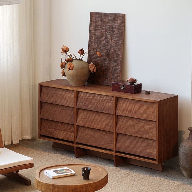 OTHER实木九斗柜餐边柜现代简约客厅储物柜收纳置物柜卧室玄关柜