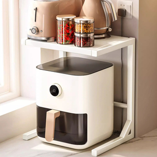 厨房空气炸锅置物架不锈钢台面电饭煲锅具烧水壶收纳架子分层支架