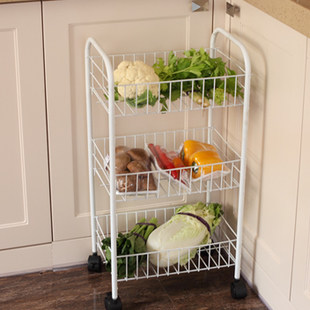 水果收纳筐整理带轮厨房置物架