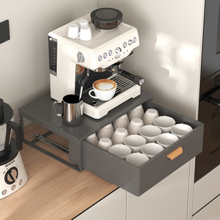 胶囊咖啡机置物架桌面摆放台水杯茶包储物收纳盒底座抽屉式咖啡架