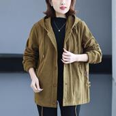 上衣宽松休闲夹克开衫 洋气大码 加肥加大 外套新款 老年人胖妈妈春装