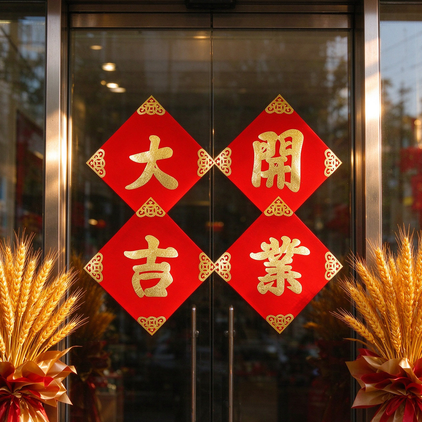开业大吉新店装饰店铺门贴贴纸