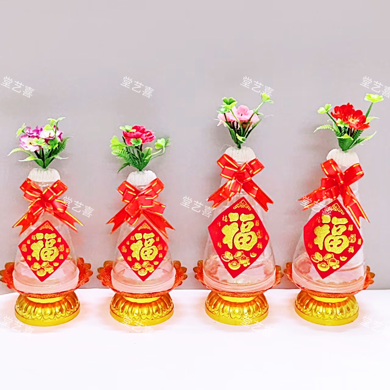 18cm加厚塑料瓶套装潮汕糖塔斋菜桶中秋节庆年尾拜神塔