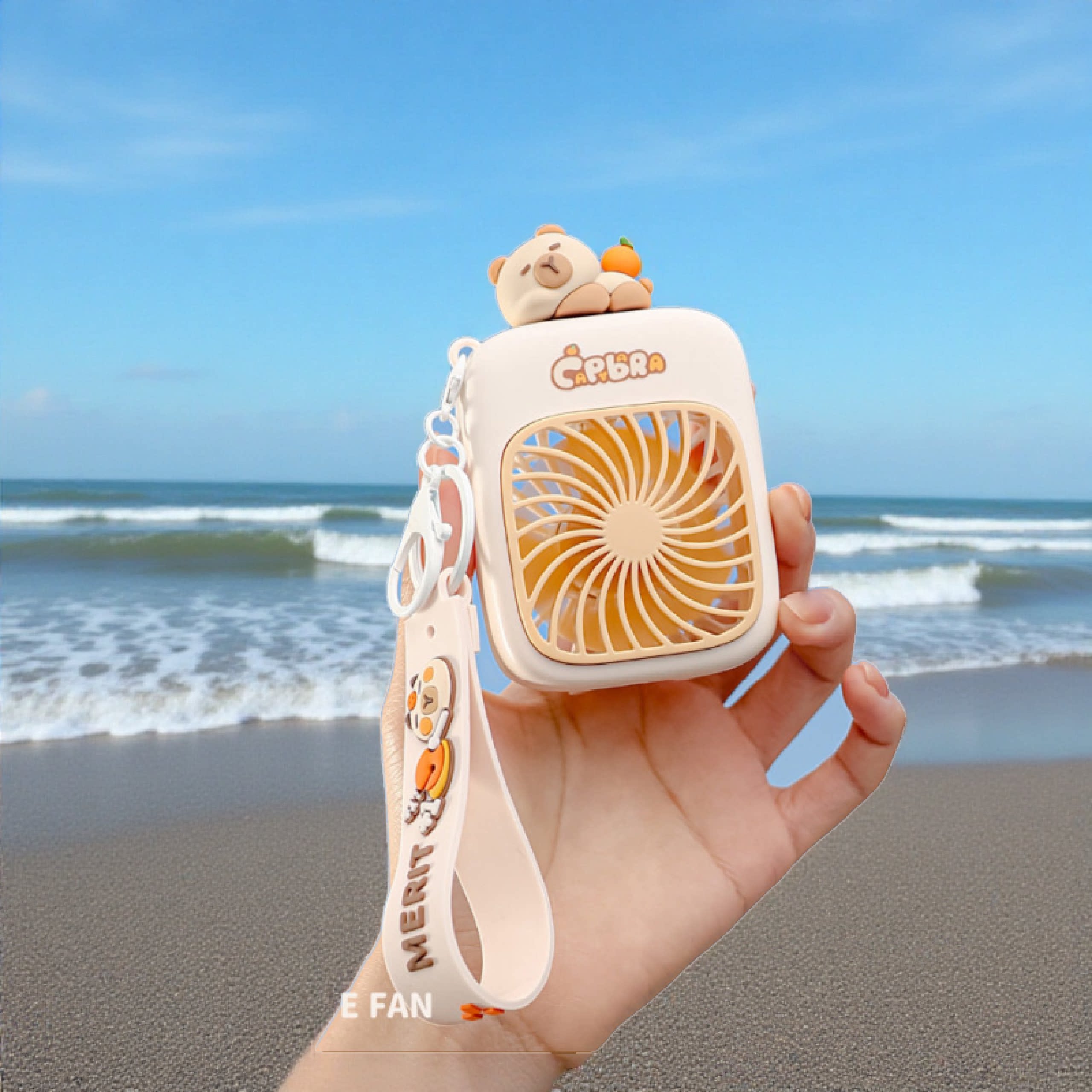 卡皮巴拉小风扇便携式随身手持儿童迷你小型充电可爱学生奖品礼物