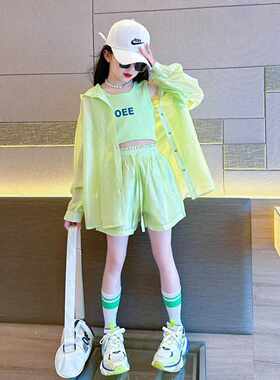 女童夏季防晒套装2026新款韩系