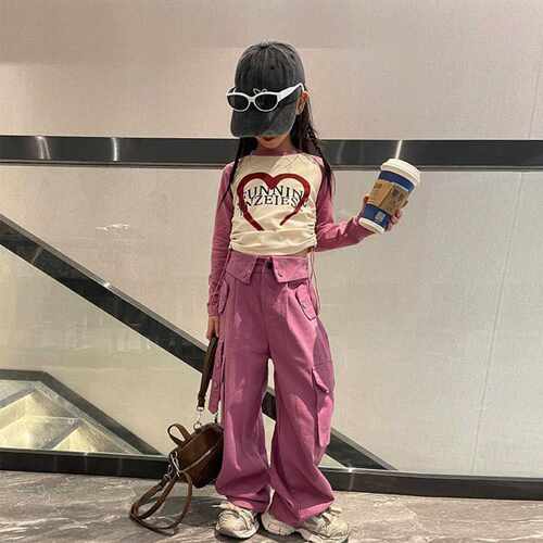 女童秋款工装裤套装2026新款网红