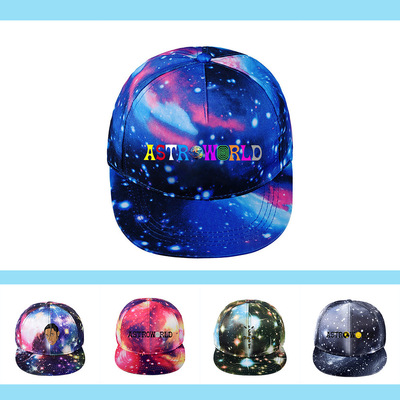 Travis Scott Astroworld星空帽户外休闲情侣街头时尚嘻哈平沿帽