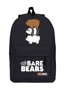 咱们裸熊we are bears书包格子帆布双肩包街头男女学生大容量背包