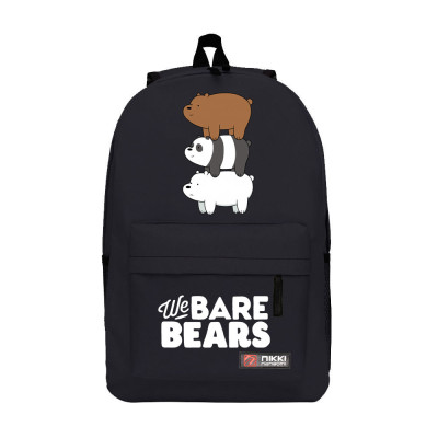 咱们裸熊we are bears书包格子帆布双肩包街头男女学生大容量背包