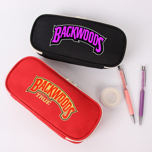 backwoods笔袋卡通动漫帆布文具袋学生大容量拉链笔盒印花文具盒