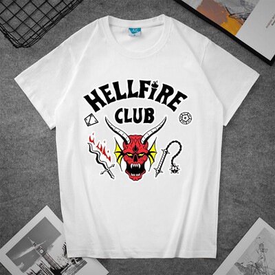 怪奇物语Stranger Things Season 4 短袖T恤黑白休闲宽松气质上衣