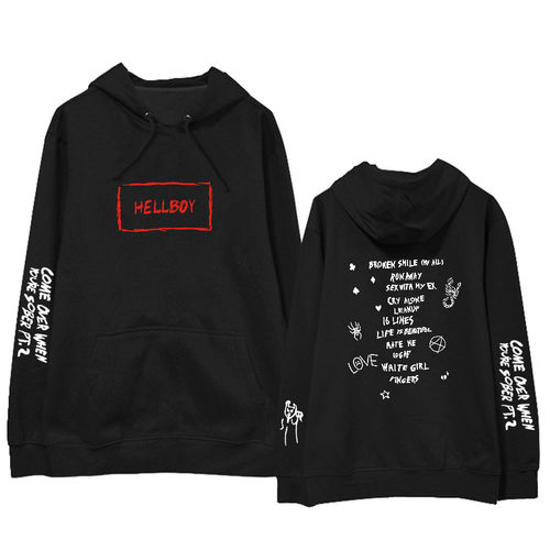 2019新款lil peep利尔潮流时尚连帽卫衣男女宽松加厚外套加绒