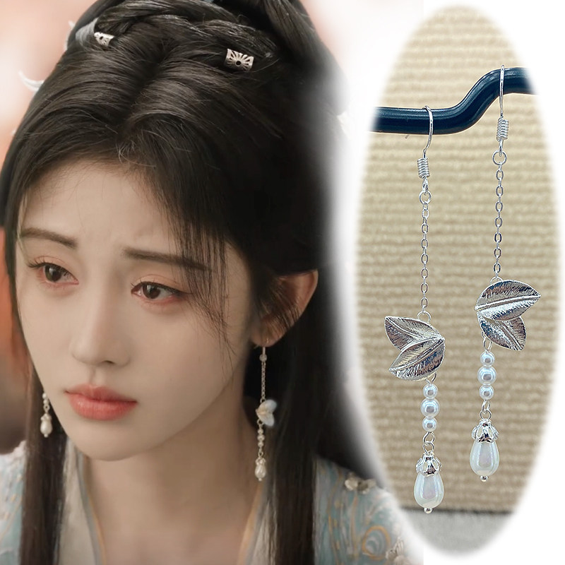 国风汉服耳饰s925银耳钩千香姜黎非同款耳环鞠婧祎古装配饰耳夹女