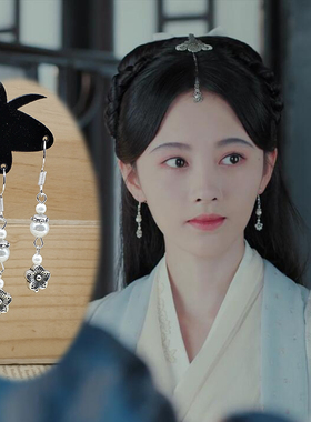 2019白蛇传同款耳环鞠婧祎新白娘子传奇耳饰s925银钩古风汉服耳夹