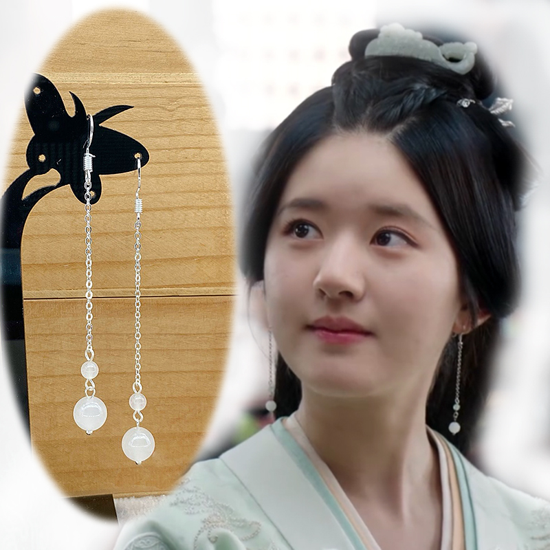 古风耳饰银耳钩嫋嫋同款耳环