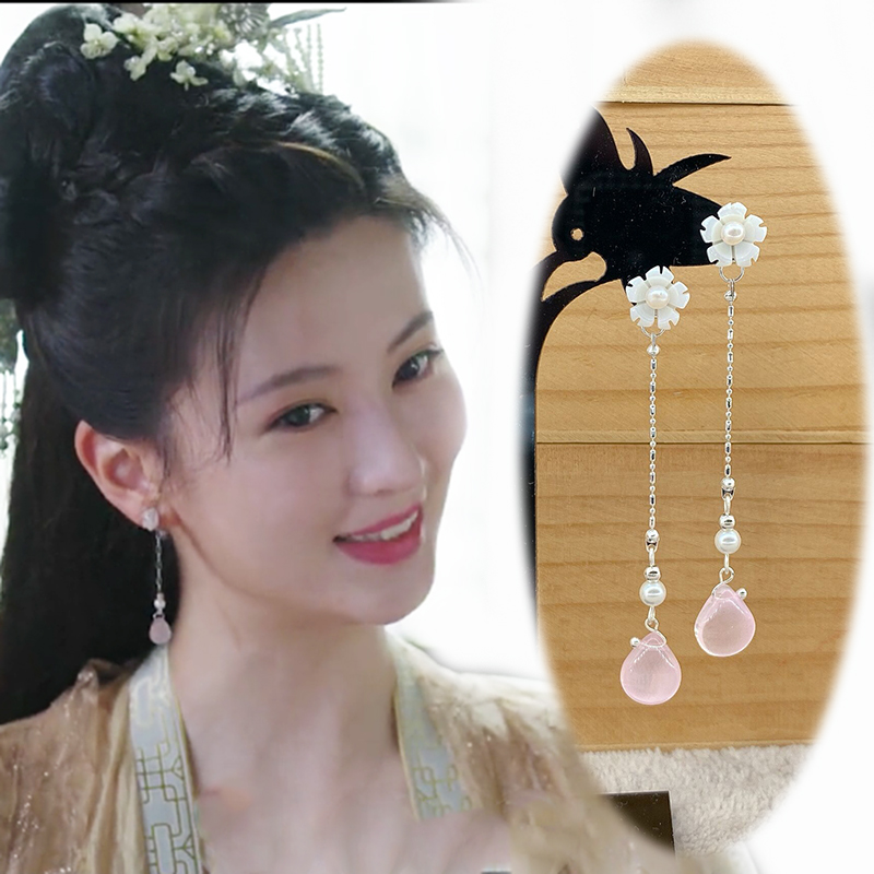 中国风耳饰s925银针秋嫣汉服耳环