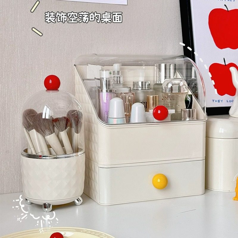 化妆品收纳盒桌面多巴胺抽屉式可叠加防尘口红护肤品梳妆台置物架,收纳整理,化妆箱/盒,淘宝优惠券,粉丝福利购,淘宝优惠卷