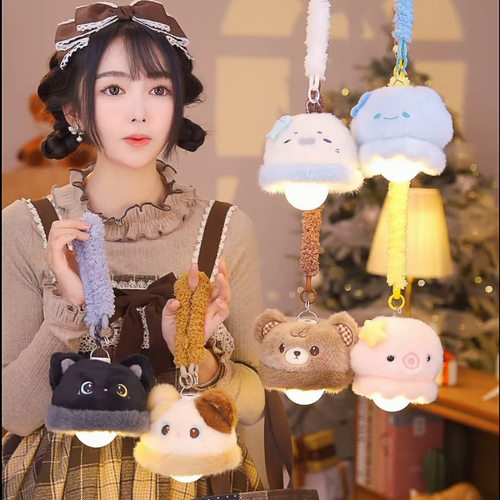 可爱毛绒卡通猫挂床小夜灯宿舍