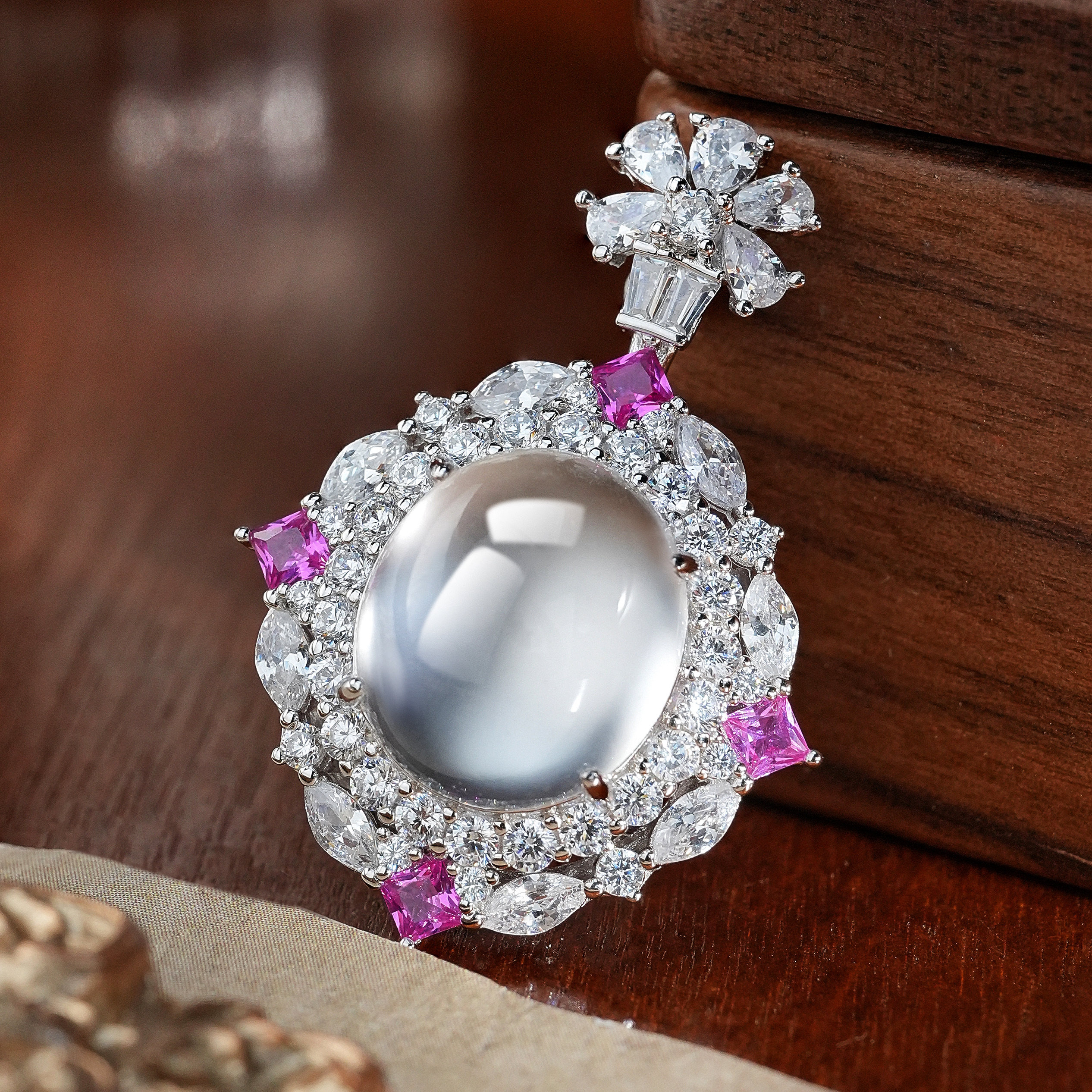 VISING天然石英质玉水沫玉粉钻鸽子蛋吊坠项链国风媲美翡翠,珠宝/钻石/翡翠,颈饰,淘宝优惠券,粉丝福利购,淘宝优惠卷