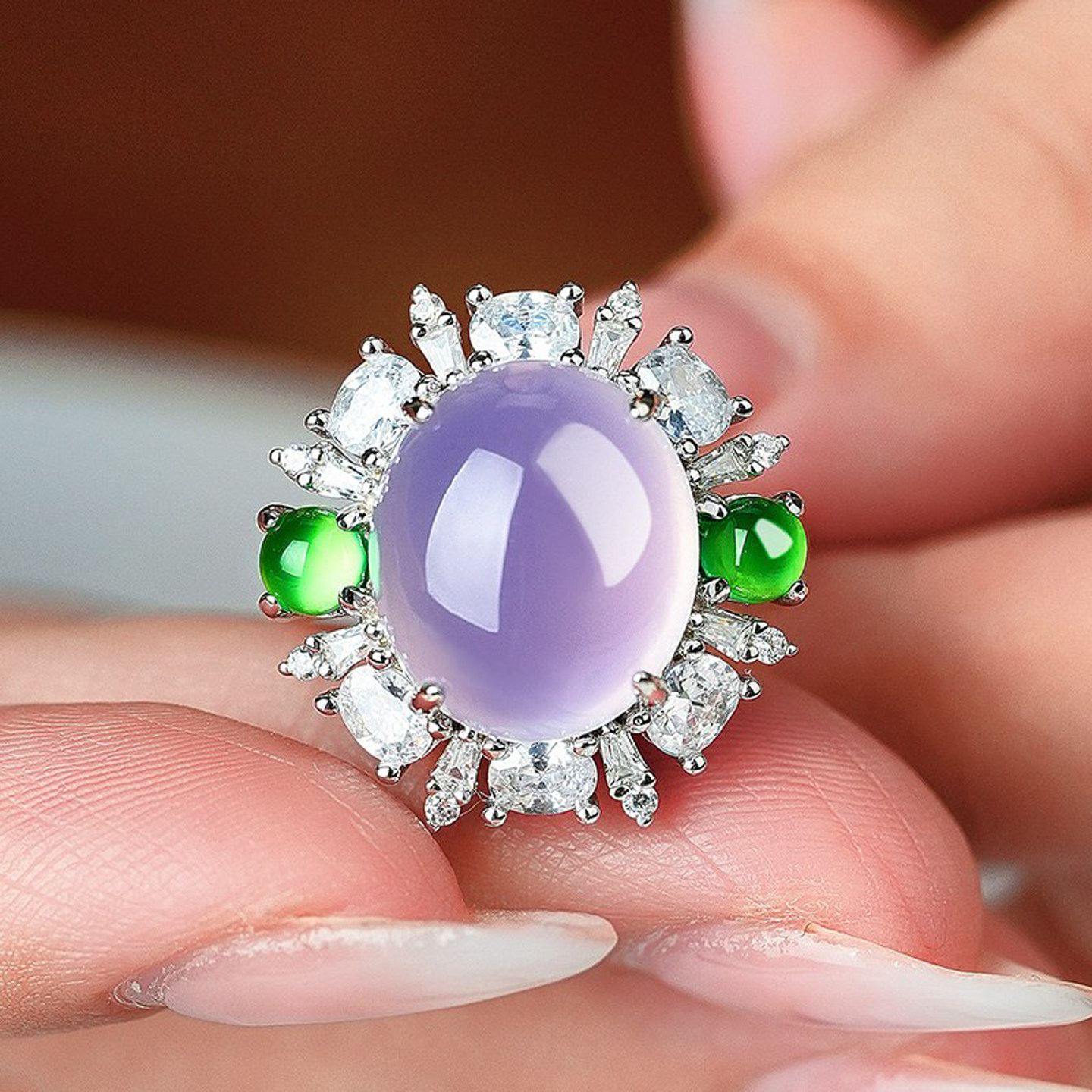 VISING珠宝天然原色冰紫罗兰玉髓戒指鸽子蛋媲美翡翠S925银,珠宝/钻石/翡翠,手饰,淘宝优惠券,粉丝福利购,淘宝优惠卷