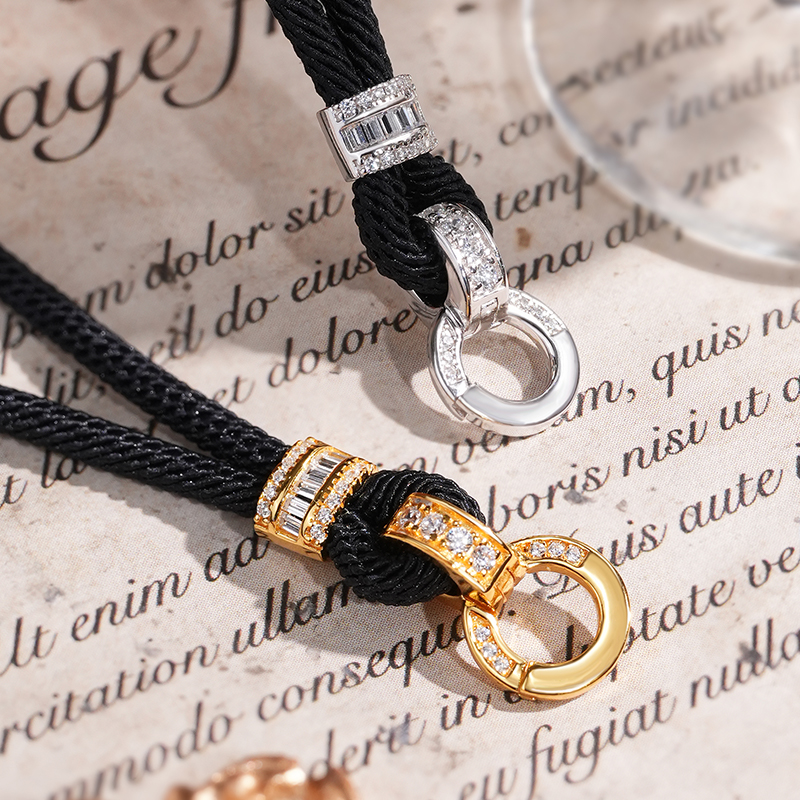 VISING高货黑绳百搭链项链颈饰精致轻奢提升气质S925银