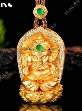 VISINGS925象神吊坠项链毛衣链摆件新中式国风