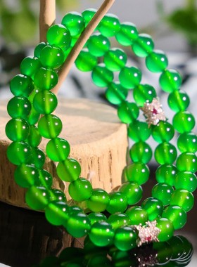 VISING珠宝8mm天然马料绿玉髓手串项链百搭高级感新中式时尚国风