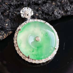 VISING珠宝天然独龙玉非洲翠大平安扣吊坠项链国风新中式配饰