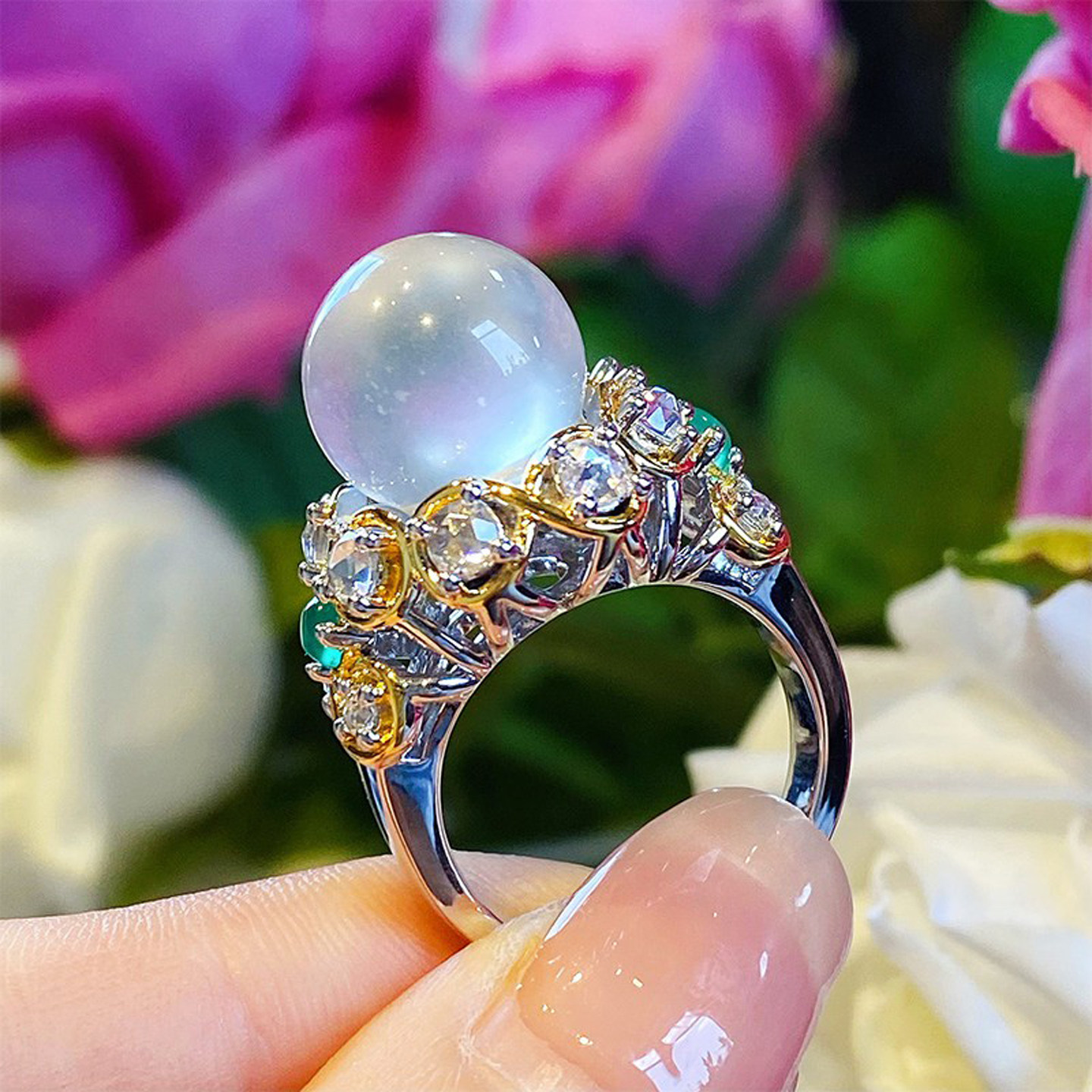 VISING天然水沫玉缅甸石英岩玉戒指手饰掌上明珠S925银,珠宝/钻石/翡翠,手饰,淘宝优惠券,粉丝福利购,淘宝优惠卷