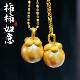 VISING珠宝金色贝壳珠贝珠 拉丝黄金色吊坠S925 柿柿如意