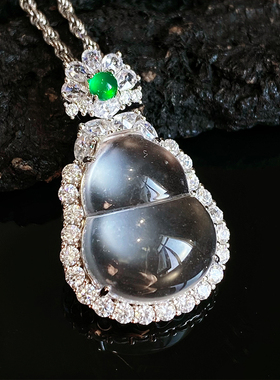 VISING天然石英质玉水沫玉葫芦福禄吊坠项链国风媲美翡翠