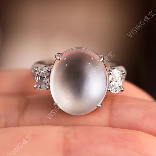 VISING珠宝天然水沫玉戒指