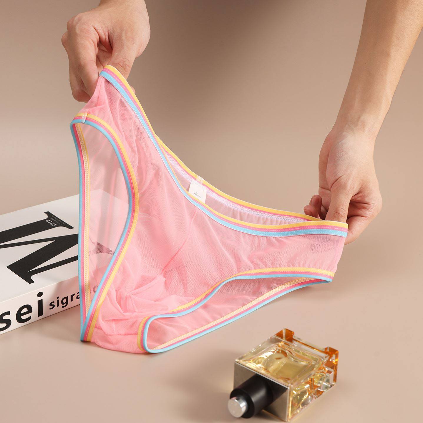 半透明男士三角内裤透视性感低腰20D网纱大叭裆窄边青年诱惑2026,女士内衣/男士内衣/家居服,男三角内裤,淘宝优惠券,粉丝福利购,淘宝优惠卷