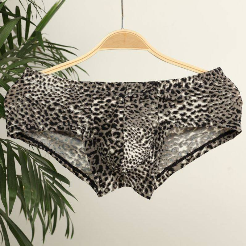 时尚印花男士内裤透气豹纹性感小平角裤男四角裤潮冰丝丝滑2026,女士内衣/男士内衣/家居服,男平角内裤,淘宝优惠券,粉丝福利购,淘宝优惠卷