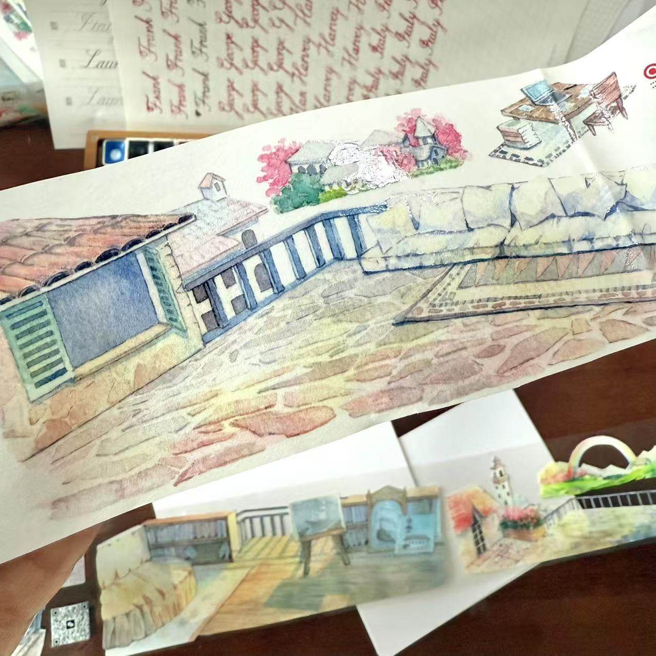 第三层阳台大年/陆产/和纸/PET造景拼贴手账胶带咸鱼酱原创