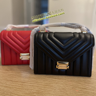 美国*购MK Michael Kors Whitney真皮纯羊皮菱格链条斜挎女包大号