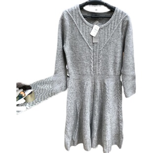 美国购Neiman Marcus百搭秋冬女士100%羊绒连衣裙美码M号上海现货