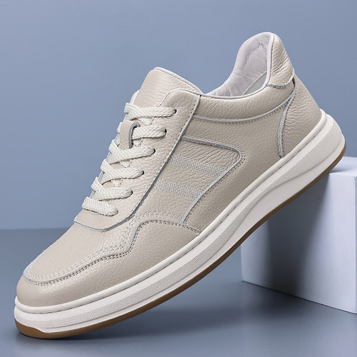 头层牛皮男鞋新款休闲皮鞋男板鞋