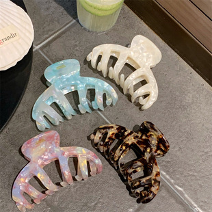 加厚4.0醋酸大号灯笼抓夹发量王者鲨鱼夹小清新配色的抓夹发卡新