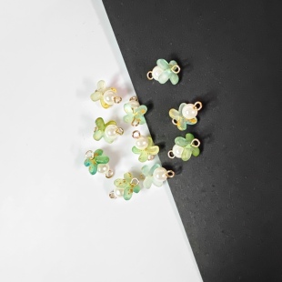 33号 黄绿色桂花吊坠古风汉服旗袍发簪流苏吊坠子DIY手工制作材料