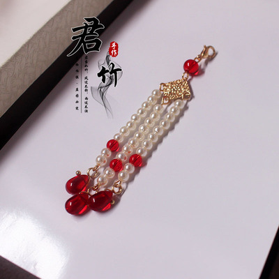 diy活扣可拆卸成品红色国产发簪