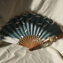 10寸棕竹折扇手工扇骨宣纸苏工扇面古风中国风文玩扇子