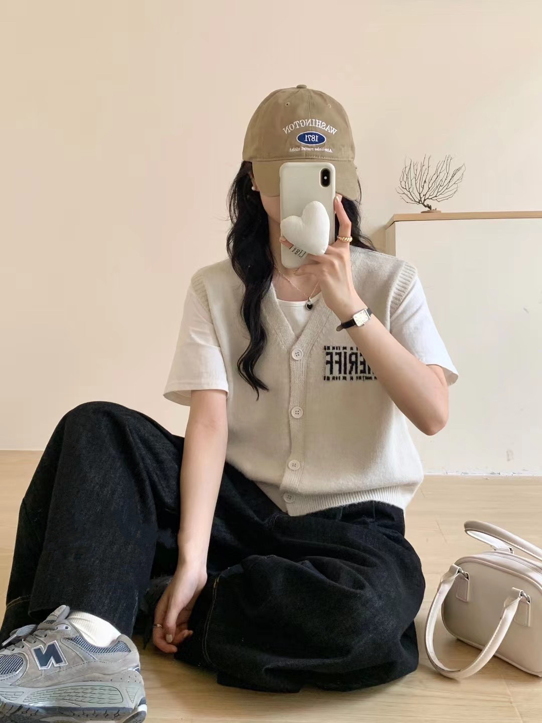 学院风针织马甲背心女2024秋季新款韩版宽松百搭叠穿无袖毛衣坎肩
