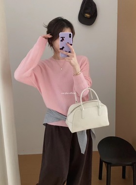 新款圆领100纯羊绒拉毛套头女百搭亲肤柔软21色供你选择色系超美