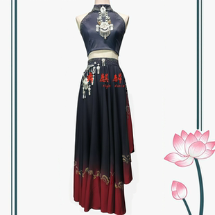 新款花腰傣舞蹈演出服女艺考独舞剧目服少数民族大裙摆表演服定制