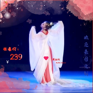 古典舞中国风左手指月孔雀东南飞舞蹈服飘逸大裙摆独舞艺考定制女