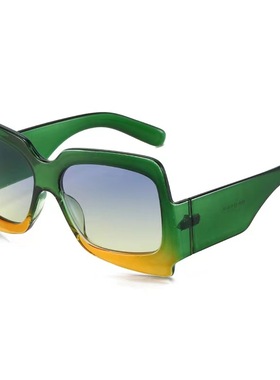 女圆脸潮流厚边粗腿墨镜撞色眼镜